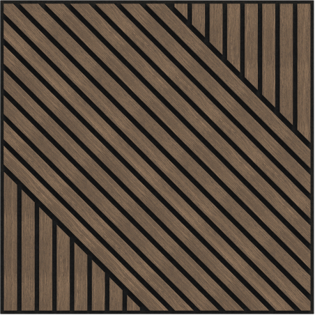 Mexen Linea 26 akustický nástěnný panel 60 x 60 cm (4ks), plsť 9 mm, technická dýha, Tmavý ořech - S110-60607-26-044
