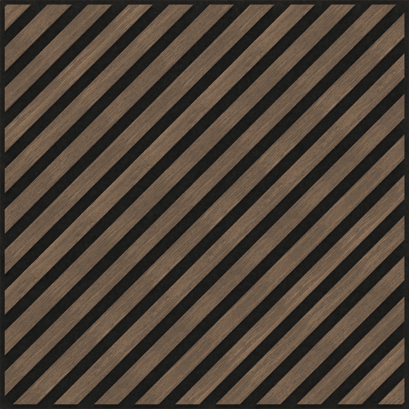 Mexen Linea 39 akustický stěnový panel 60 x 60 cm (4ks), plst 9 mm, technická dýha, Tmavý ořech - S110-60607-39-044