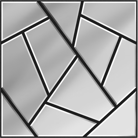 Mexen Form 04 akustický nástěnný panel 60 x 60 cm (4 ks), plsť 9 mm, Zrcadlo - S111-60607-04-099
