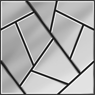 Mexen Form 04 akustický nástěnný panel 60 x 60 cm (4 ks), plsť 9 mm, Zrcadlo - S111-60607-04-099
