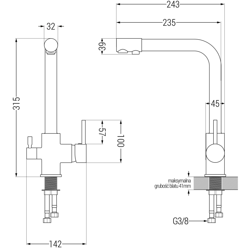 Mexen Leo granitový dřez s 1 komorou, odkapávačem a kuchyňskou baterií Duero, černý - 6501-77-671600-50
