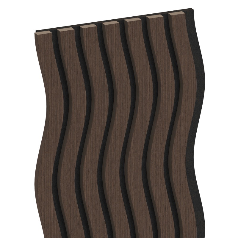 Mexen Lam-SF 01 akustické nástěnné lamely 280 x 30 cm, plsť 9 mm, technická dýha, Dub Mocca - S106-280-01-045