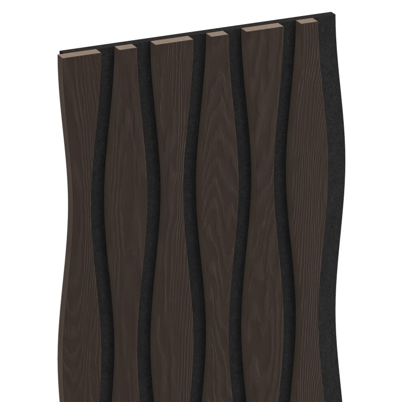 Mexen Lam-SF 01 Lam-SF 26 akustické stěnové lamely 280 x 30 cm, plsť 9 mm, technická dýha, černý dub - S106-280-26-046