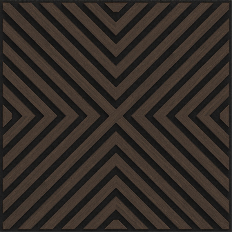 Mexen Linea 01 akustický nástěnný panel 60 x 60 cm (4ks), filc 9 mm, technická dýha, Dub Mocca - S110-60607-01-045