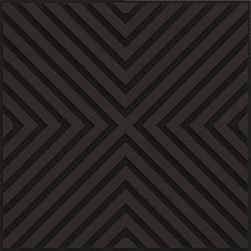 Mexen Linea 01 akustický stěnový panel 60 x 60 cm (4 ks), filc 9 mm, technická dýha, Černý Dub - S110-60607-01-046