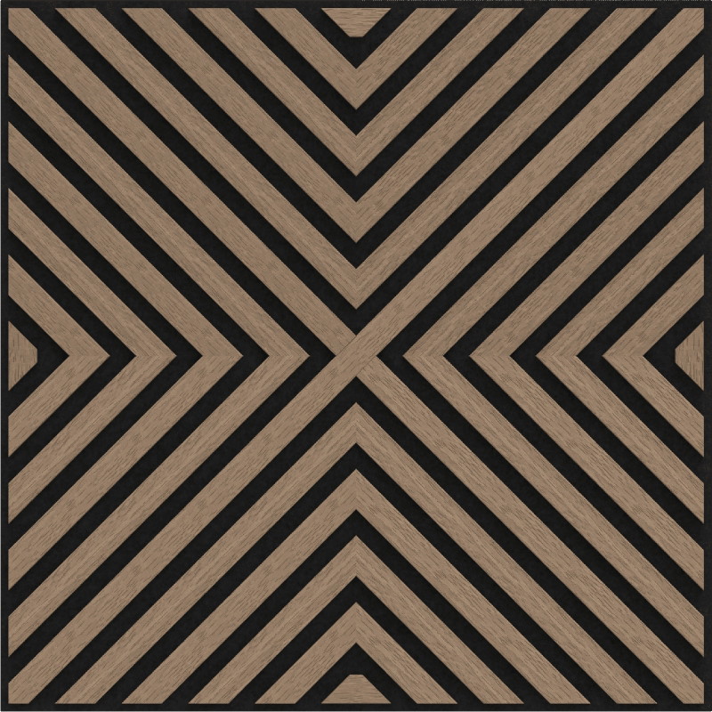 Mexen Linea 01 akustický nástěnný panel 60 x 60 cm (4ks), plsť 9 mm, technická dýha, Světlý Ořech - S110-60607-01-047