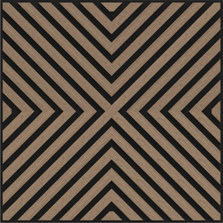 Mexen Linea 01 akustický nástěnný panel 60 x 60 cm (4ks), plsť 9 mm, technická dýha, Světlý Ořech - S110-60607-01-047