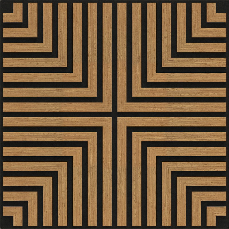 Mexen Linea 02 akustický stěnový panel 60 x 60 cm (4ks), plsť 9 mm, technická dýha, Dub Classic - S110-60607-02-041