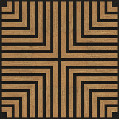 Mexen Linea 02 akustický stěnový panel 60 x 60 cm (4ks), plsť 9 mm, technická dýha, Dub Classic - S110-60607-02-041