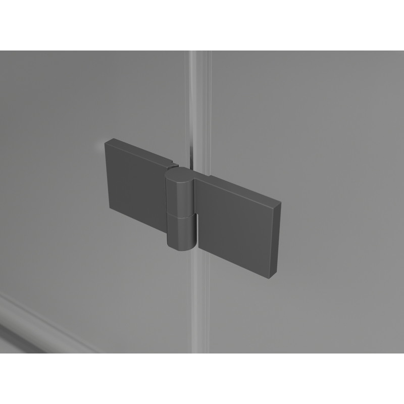 Mexen Mist-H L Duo sprchový kout otevíravý 80 x 80 cm, transparentní, gun metal - 8A5L-080L-080P-95-00