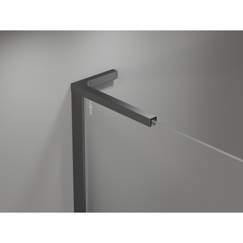 Mexen Mist-H L Duo sprchový kout otevíravý 80 x 80 cm, transparentní, gun metal - 8A5L-080L-080P-95-00