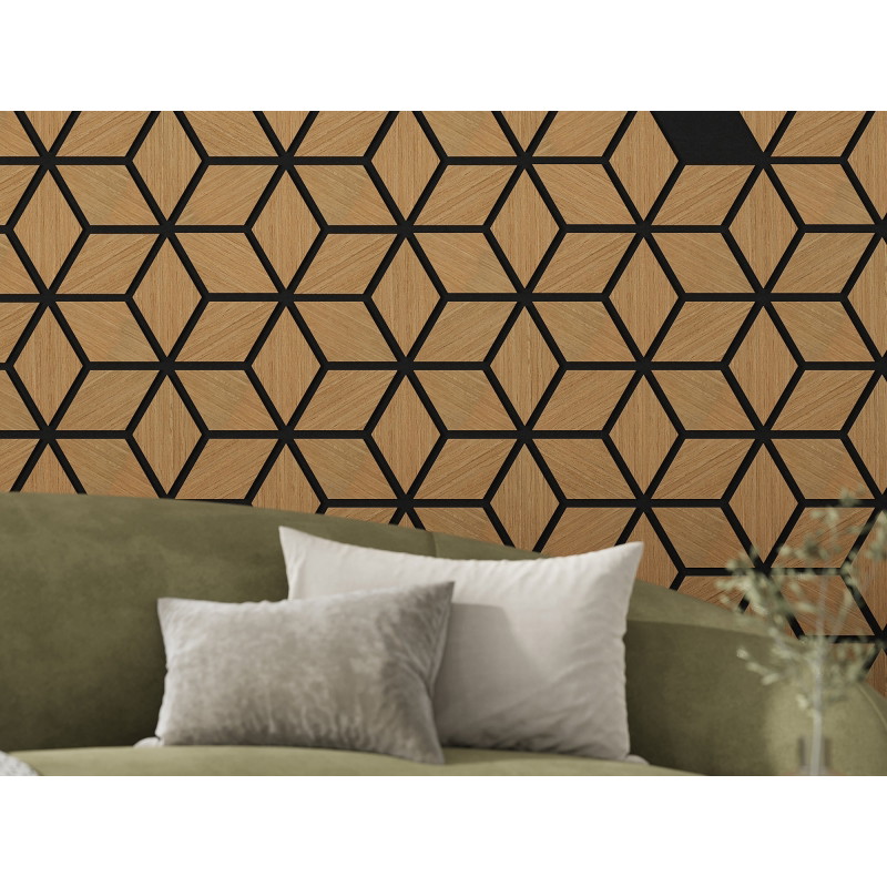 Mexen Form 02 akustický nástěnný panel 81 x 66 cm (4 ks), plsť 9 mm, technická dýha, Dub Classic - S111-81667-02-041