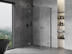 Mexen Mist-H L Duo sprchová kabina otevírací levá 120 x 110 cm, transparentní, gun metal - 8A5L-120L-110P-95-00