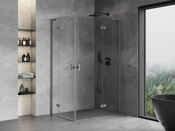 Mexen Mist-H L Duo sprchový kout pravý 100 x 115 cm, průhledný, tmavý kov - 8A5L-100L-115P-95-00