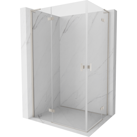Mexen Mist-H L Duo sprchový kout s otočnými dveřmi vlevo 105 x 75 cm, transparentní, kartáčovaný nikl