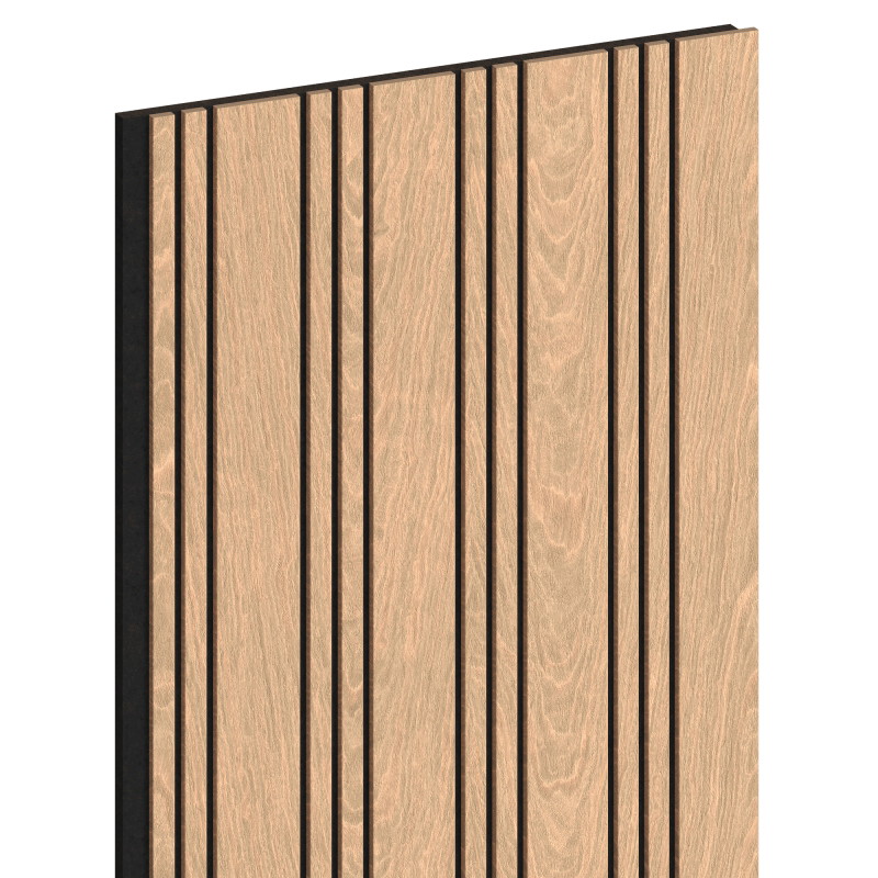 Mexen Lam-F Nano 01 akustické stěnové lamely 280 x 32,4 cm, plsť 5 mm, technická dýha, Bělený Dub - S108-280-01-040