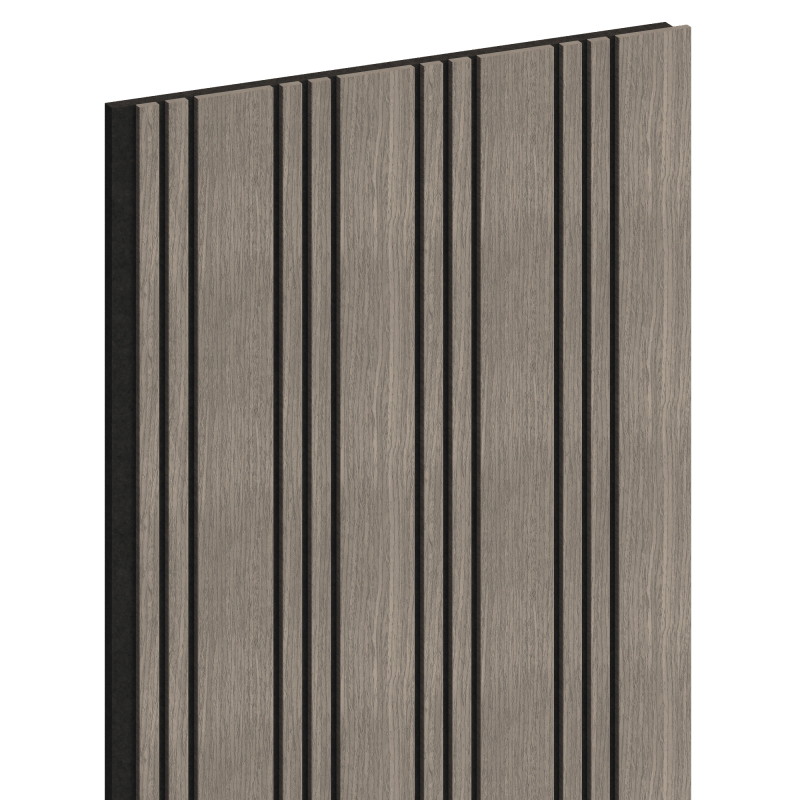 Mexen Lam-F Nano 01 nástěnné akustické lamely 280 x 32,4 cm, plsť 5 mm, technická dýha, Šedý Dub - S108-280-01-043