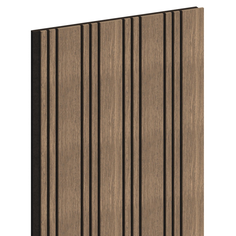Mexen Lam-F Nano 01 akustické nástěnné lamely 280 x 32,4 cm, plsť 5 mm, technická dýha, Tmavý Ořech - S108-280-01-044