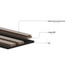 Mexen Lam-F Nano 01 akustické nástěnné lamely 280 x 32,4 cm, plsť 5 mm, technická dýha, Tmavý Ořech - S108-280-01-044