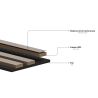 Mexen Lam-F Nano 01 akustické stěnové lamely 280 x 32,4 cm, plsť 5 mm, technická dýha, Černý Dub - S108-280-01-046