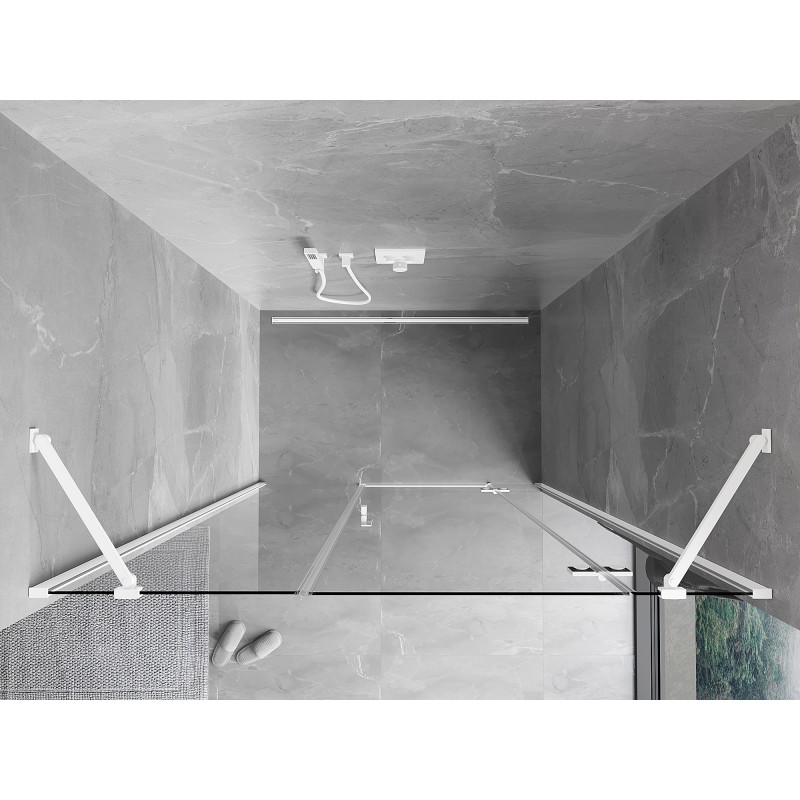 Mexen Mist-H sprchové dveře otevírací pravé 130 cm, průhledné, bílé - 8A5-130-001-20-00-P