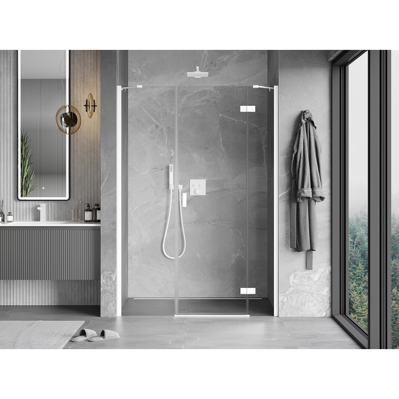 Mexen Mist-H sprchové dveře otočné pravé 160 cm, průhledné, bílé - 8A5-160-001-20-00-P