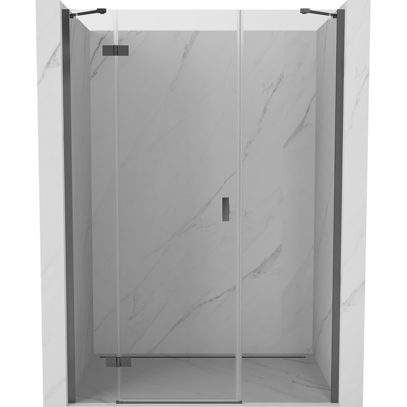 Mexen Mist-H levé otočné sprchové dveře 140 cm, transparentní, gun metal - 8A5-140-001-95-00-L