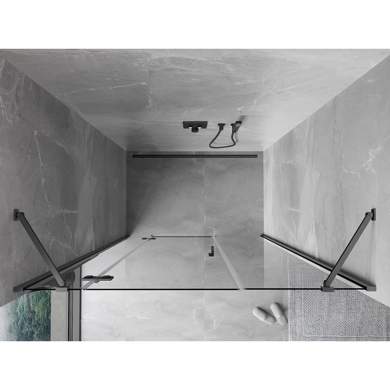 Mexen Mist-H sprchové dveře levé otevírací 155 cm, transparentní, gun metal - 8A5-155-001-95-00-L