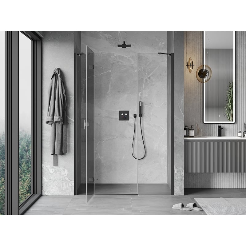 Mexen Mist-H sprchové dveře otvíravé levé 160 cm, transparentní, gun metal - 8A5-160-001-95-00-L