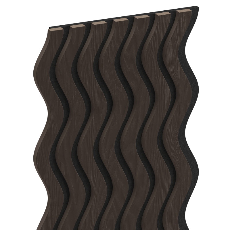 Mexen Lam-SF 02 akustické stěnové lamely 280 x 30 cm, plsť 9 mm, technická dýha, Černý dub - S106-280-02-046
