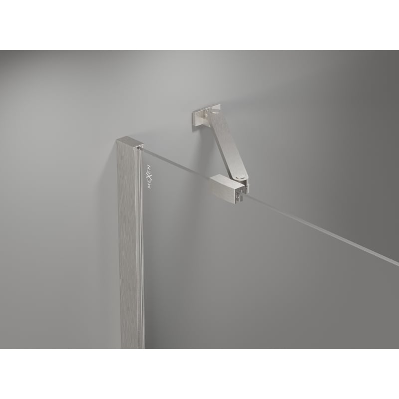 Mexen Mist-H sprchové dveře otočné levé 145 cm, průhledné, kartáčovaný nikl - 8A5-145-001-97-00-L