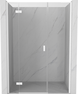 Mexen Mist-H L levé otevírací sprchové dveře 125 cm, transparentní, bílé - 8A5L-125-001-20-00-L