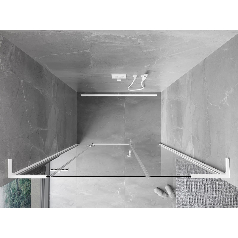 Mexen Mist-H L levé výklopné sprchové dveře 135 cm, průhledné, bílé - 8A5L-135-001-20-00-L
