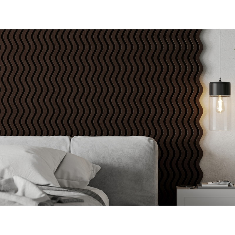 Mexen Lam-SF 02 akustické nástěnné lamely 280 x 30 cm, plsť 9 mm, technická dýha, Černý Dub - S106-280-02-046