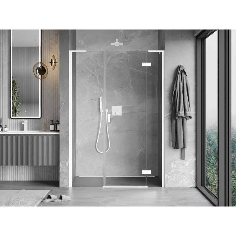 Mexen Mist-H L sprchové dveře otočné pravé 155 cm, transparentní, bílé - 8A5L-155-001-20-00-P