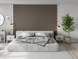 Mexen Lam-SF 01 akustické stěnové lamely 280 x 30 cm, filc 9 mm, technická dýha, Šedý Dub - S106-280-01-043