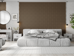 Mexen Lam-SF 01 Lam-SF 26 akustické stěnové lamely 280 x 30 cm, plsť 9 mm, technická dýha, Tmavý ořech - S106-280-26-044