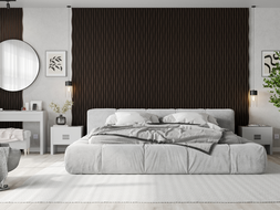 Mexen Lam-SF 01 Lam-SF 26 akustické stěnové lamely, 280 x 30 cm, 9 mm plsť, technická dýha, Černý Dub - S106-280-26-046