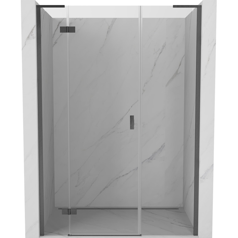 Mexen Mist-H L sprchové dveře levé otevírací 130 cm, transparentní, kartáčovaný šedý zbraň - 8A5L-130-001-66-00-L
