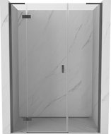Mexen Mist-H L levé otevírací sprchové dveře 155 cm, transparentní, kartáčovaná gun šedá - 8A5L-155-001-66-00-L