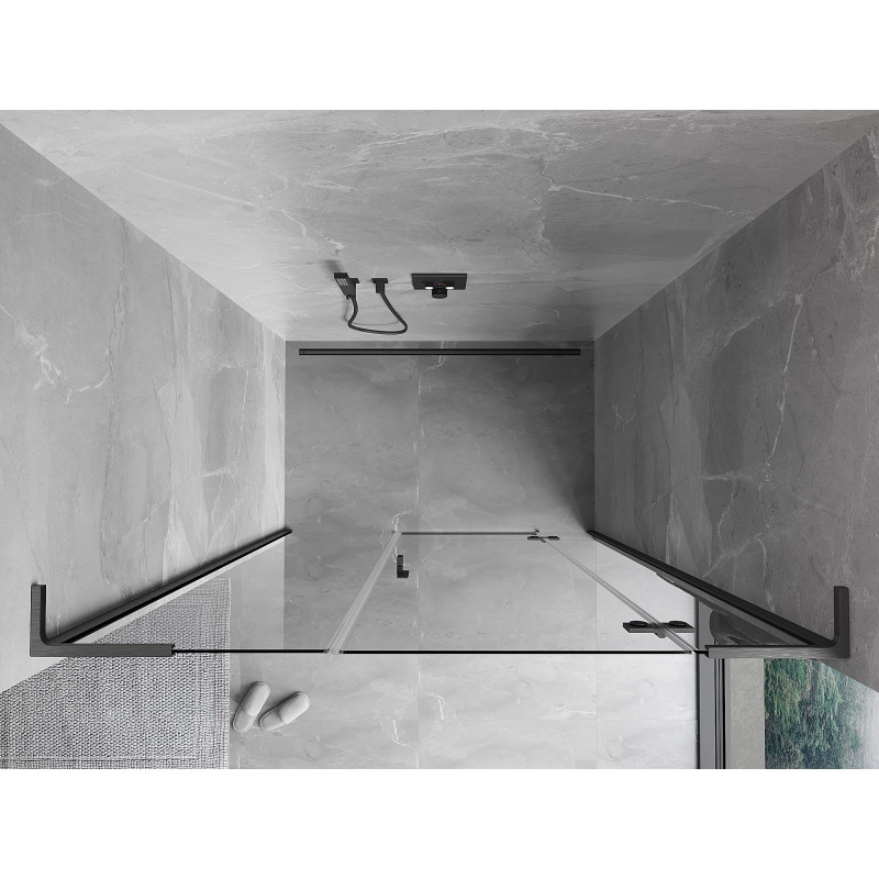 Mexen Mist-H L otočné sprchové dveře pravé 125 cm, transparentní, kartáčovaná tmavě šedá - 8A5L-125-001-66-00-P