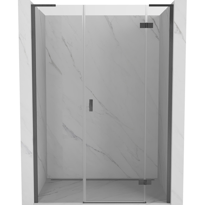 Mexen Mist-H L sprchové dveře otočné pravé 140 cm, transparentní, kartáčovaný gun gray - 8A5L-140-001-66-00-P