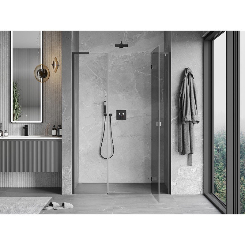 Mexen Mist-H L sprchové dveře otočné pravé 125 cm, transparentní, gun metal - 8A5L-125-001-95-00-P