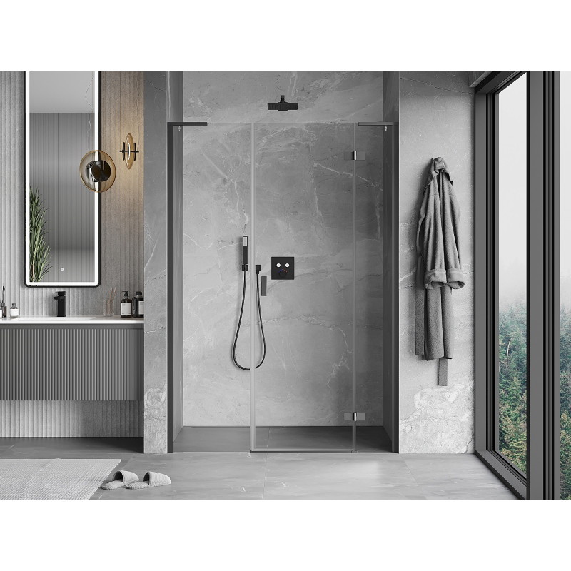 Mexen Mist-H L sprchové dveře otočné pravé 125 cm, transparentní, gun metal - 8A5L-125-001-95-00-P