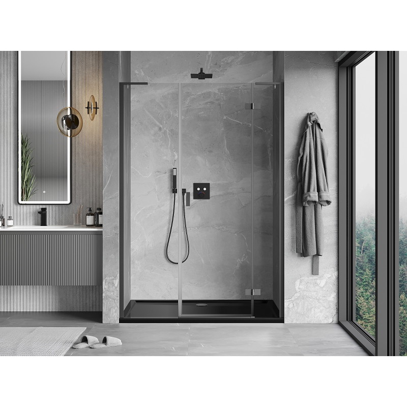 Mexen Mist-H L sprchové dveře otočné pravé 125 cm, transparentní, gun metal - 8A5L-125-001-95-00-P