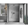 Mexen Mist-H L sprchové dveře otevírací pravé 145 cm, průhledné, gun metal - 8A5L-145-001-95-00-P