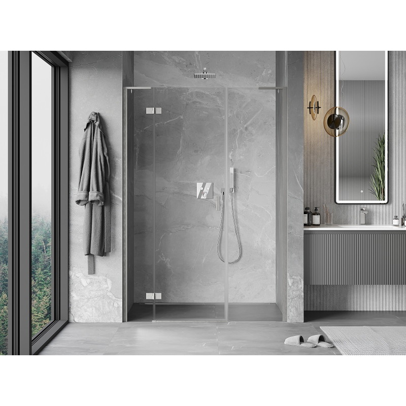 Mexen Mist-H L sprchové dveře levé otevírací 120 cm, transparentní, kartáčovaný nikl - 8A5L-120-001-97-00-L