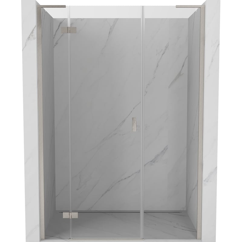 Mexen Mist-H L levé otevírací sprchové dveře 130 cm, transparentní, kartáčovaný nikl - 8A5L-130-001-97-00-L