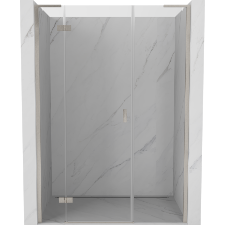 Mexen Mist-H L levé sprchové dveře otevírací 140 cm, transparentní, kartáčovaný nikl - 8A5L-140-001-97-00-L