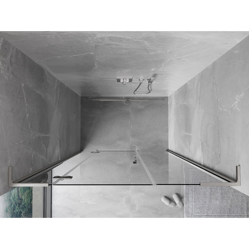 Mexen Mist-H L sprchové dveře výklopné levé 160 cm, průhledné, kartáčovaný nikl - 8A5L-160-001-97-00-L